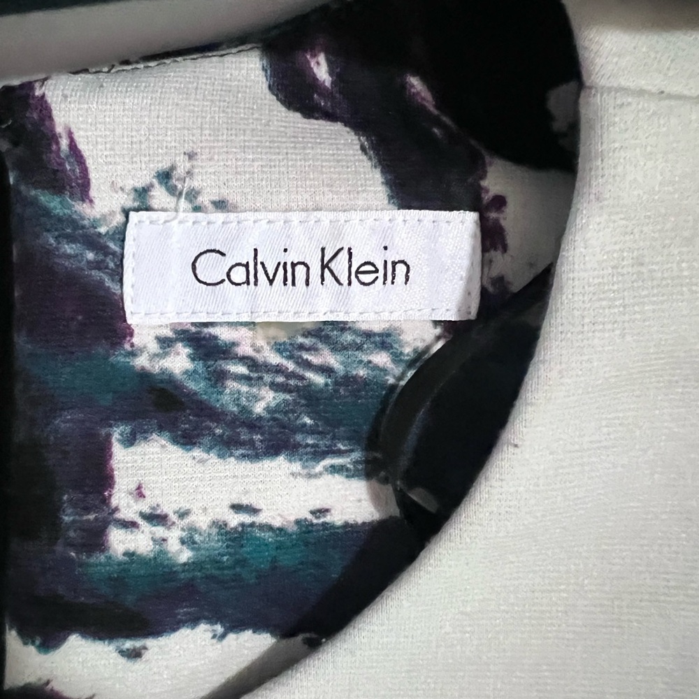 CALVIN KLEIN Women’s Dress Purple Floral Sleeveless Knee Length Sheath Sz M/P - Picture 7 of 9